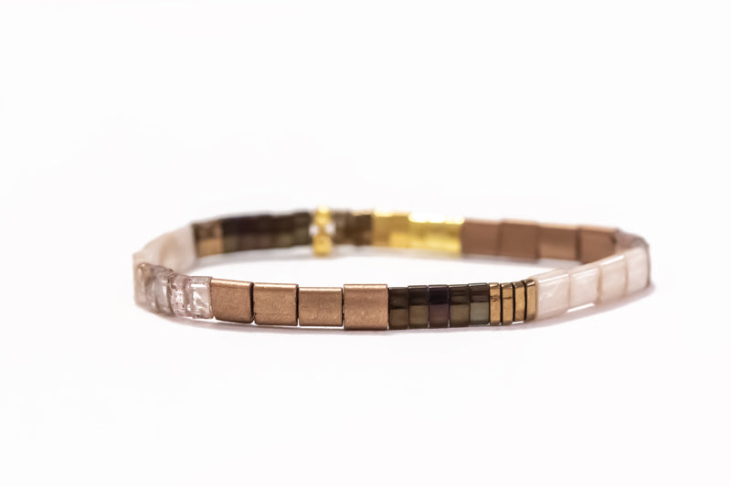 Bronze Colorblock Tila Bracelet