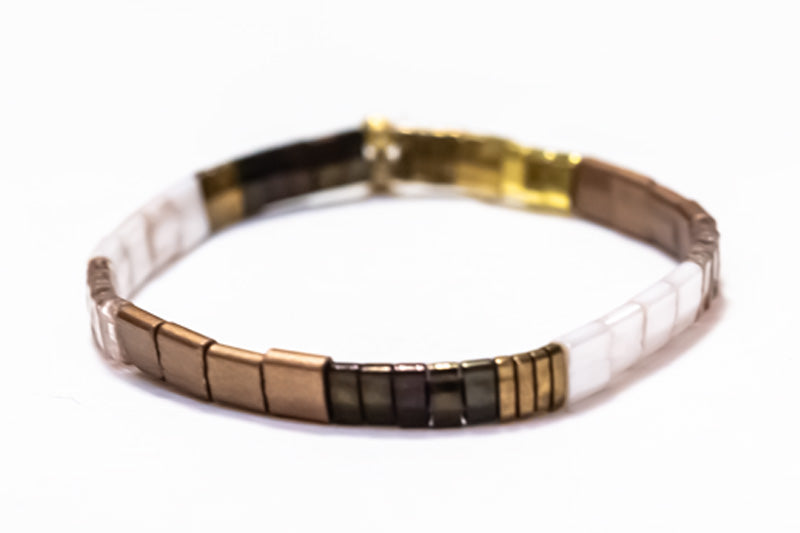 Bronze Colorblock Tila Bracelet