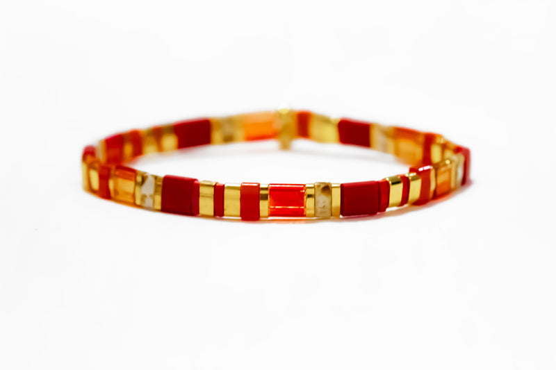 Fire Tila Bracelet