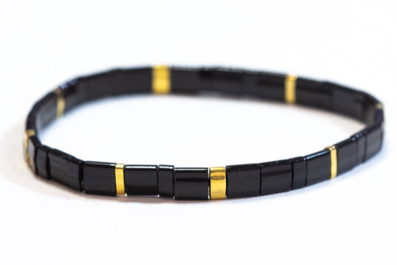 Midnight Gold Tila Bracelet