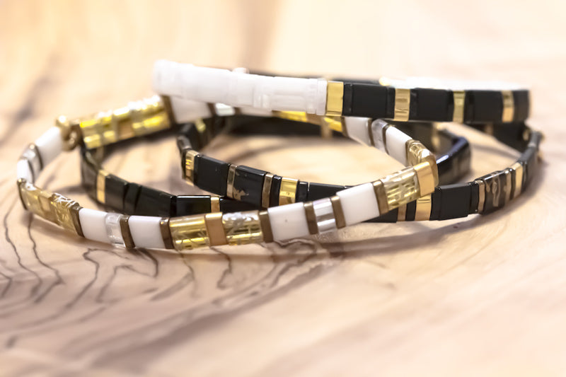 Zebra Tila Bracelet