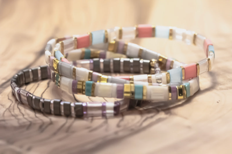 Lavender Silk Tila Bracelet