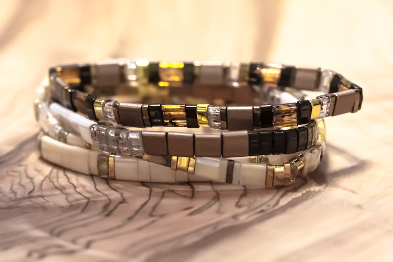 Bronze Colorblock Tila Bracelet