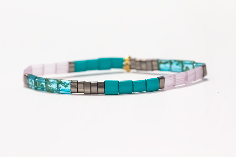 Teal Blush Tila Bracelet