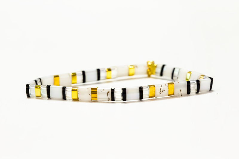 Zebra Tila Bracelet