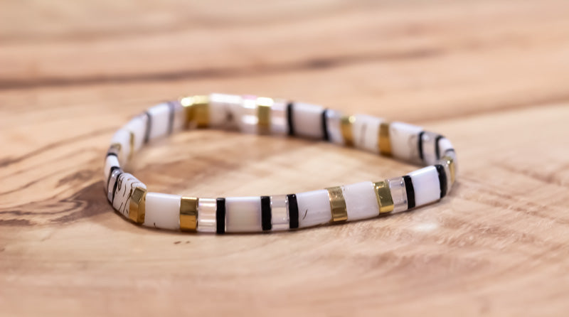 Zebra Tila Bracelet